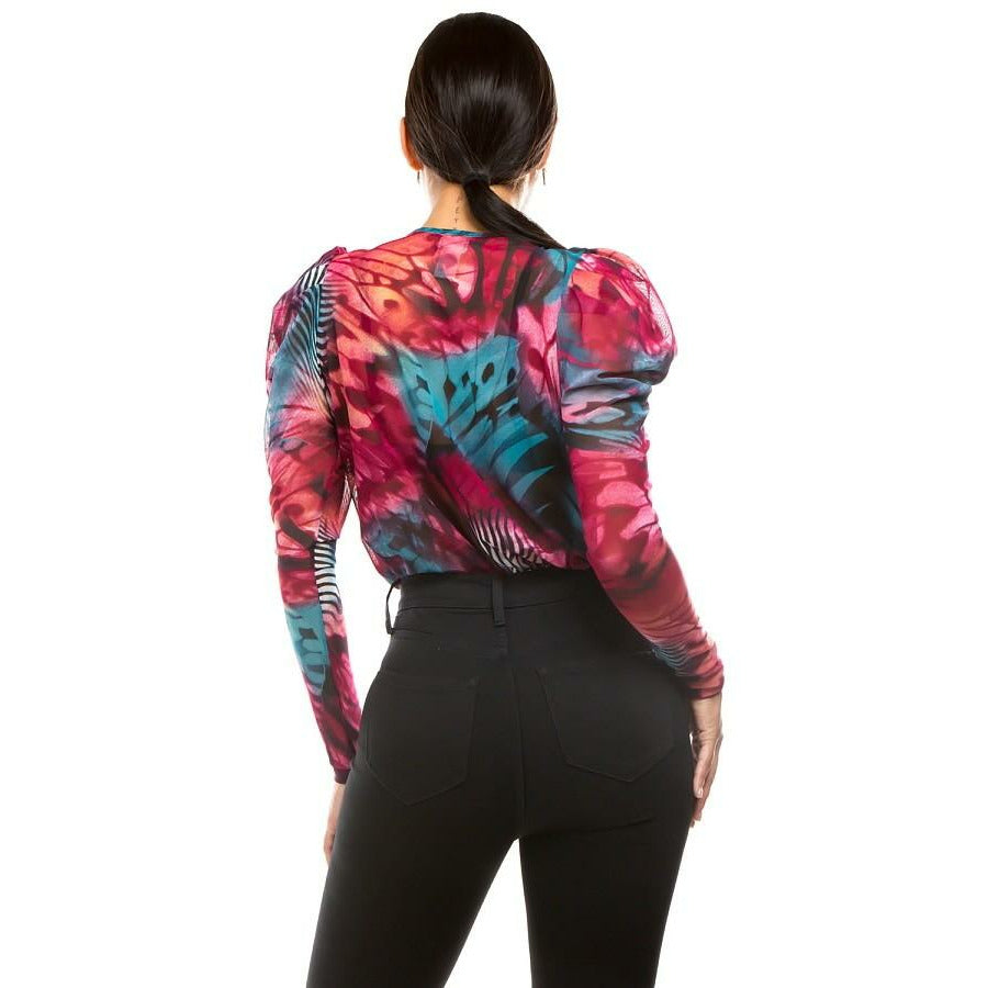 Kendari Bodysuit - Magenta & Teal.