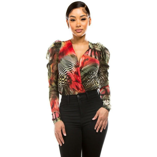 Kai Bodysuit - Olive/Rust.